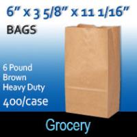 6# Brown Heavy Duty Bags (6 x 3 5/8 x 11 1/16)